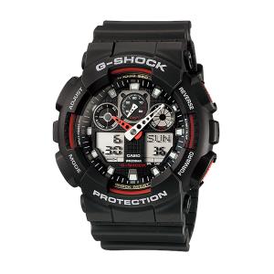 G-SHOCK Gショック ジーショック GA-100 シリーズ カシオ CASIO アナデジ 腕時計 ブラック レッド GA-100-1A4 逆輸入海外モデル｜