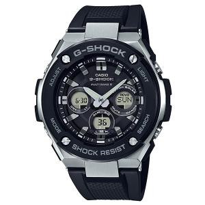 G-SHOCK Gショック G-STEEL Gスチール カシオ CASIO 電波 ソーラー アナデジ 腕時計 ブラック シルバー ミッドサイズ GST-W300-1AJF 国内正規モデル