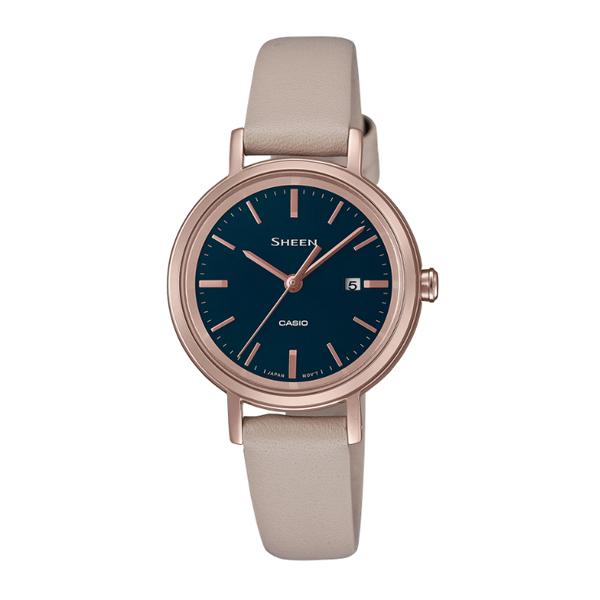CASIO SHEEN  カシオ シーン 限定モデル ソーラー アナログ 腕時計 ネイビー ピーチゴ...