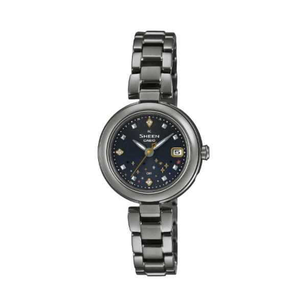 SHEEN シーン 限定 カシオ CASIO ソーラー電波 アナログ 腕時計 ネイビー グレーIP ...