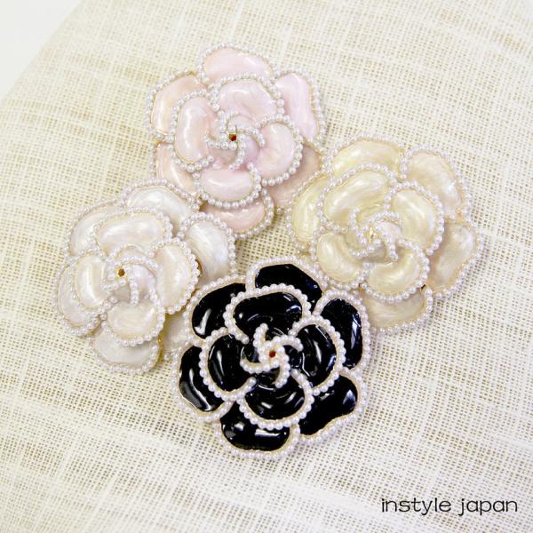 ブローチ 入学式 カメリアブローチ 上品 エレガント ブローチピン パール ピン 入園式 スカーフ留...