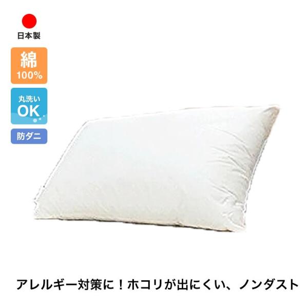 日本製　東洋紡アルファイン洗える防ダニ枕（ダニ0％）43cm×63cm（送料無料）