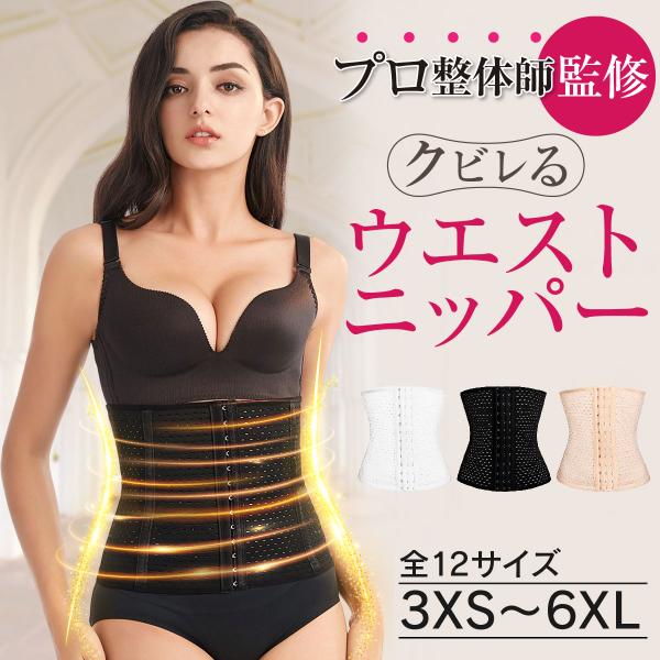ウエストニッパー コルセット  レディース 効果 夏 産後 メンズ 下腹 骨盤 腰痛 大きいサイズ ...