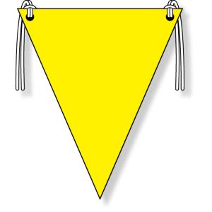 三角旗 黄無地 工事看板 安全看板 標識 道路標識 道路 （代引き不可） 372-60｜inter-shop