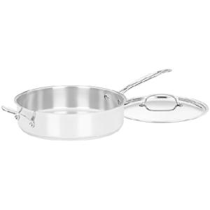 Cuisinart ステンレススチール 5.5クォート ソテーパン カバー付き ヘルパーハンドル シェフズクラシック 733-30H｜inter-trade