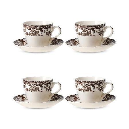 【並行輸入品】 Spode Delamere Teacup and Saucer, Set of 4...