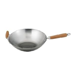 Helen Chen's Asian Kitchen 14-inch Carbon Steel Wok with Bamboo Handles by HIC Harold Import Co.｜inter-trade