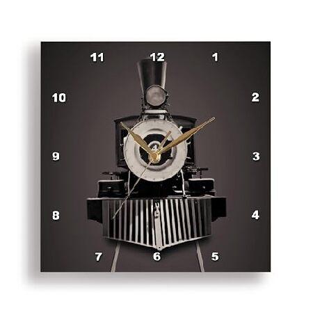 【並行輸入品】 3dRose dpp_54399_1 機関車 電車 フロント ウォールクロックから来...