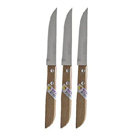 KIWIステンレススチールナイフ 木製ハンドル # 501 3本セット