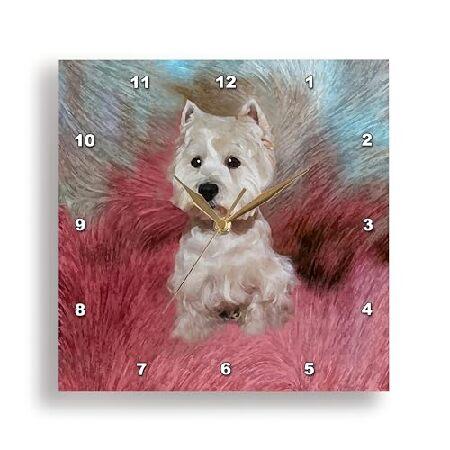 【並行輸入品】 3dRose dpp_4054_2 ウェスティー 壁掛け時計 13 x 13インチ