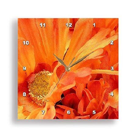 【並行輸入品】 3dRose LLC dpp_23419_3 ブライトオレンジフラワー 壁掛け時計 ...