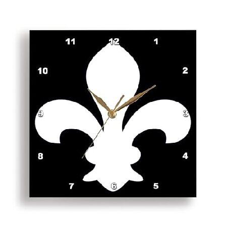 【並行輸入品】 3dRose dpp_35248_2 フルール・ド・リス ホワイトオンブラックウォー...