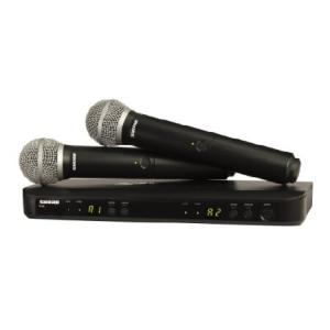 Shure BLX288/PG58 UHF Wireless Microphone System - Perfect for Church, Karaoke, Vocals - 14-Hour Battery Life, 300 ft Range | Includes (2) PG58 Handhe