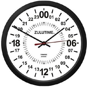 (トリンテック) TRINTEC ズール（Zulu Time）　壁掛時計（白） ２４時間　−　１０” （24時間時計）