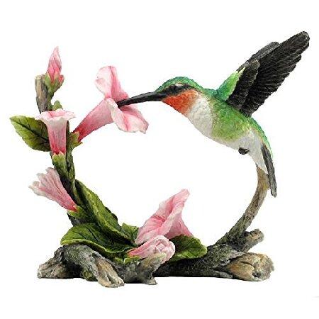【並行輸入品】 5.75 Inch Ruby Throated Hummingbird Statue...