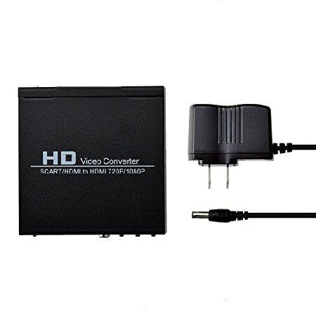 Scart/ Hdmi to HDMI ビデオコンバーターボックス 1080p スケーラー 3.5m...