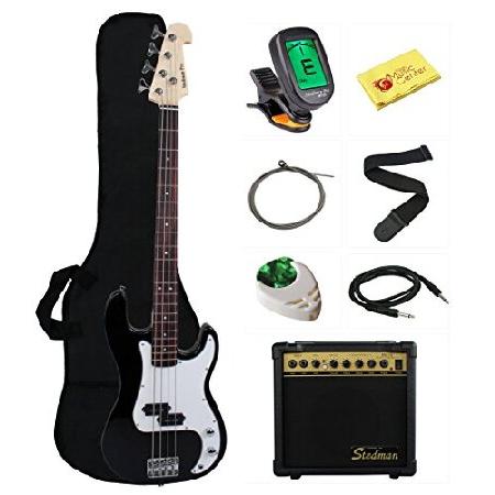 【並行輸入品】 Stedman ビギナーシリーズ ベースギターバンドル 15ワットのアンプ、ギグバッ...