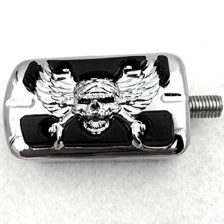 【並行輸入品】 高品質のウィングスカルゾンビ形状ウィリーG.スカルシフターペグ ハーレーストリートボ...