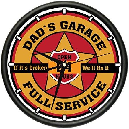 【並行輸入品】 Dad's Garage 壁時計 男性部屋 車 メカニック自動車修理ショップギフト