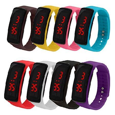 【並行輸入品】 CdyBox メンズ レディースキッズ デジタル腕時計 タッチ画面 LED ブレスレ...