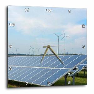 3D Rose Germany 風力エネルギータービンとソーラーパネル 野原 - ハンブルグ 壁時計 15インチ x 15インチ｜inter-trade