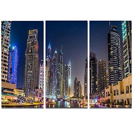 【並行輸入品】 DesignArt Dubai Downtown in Summer Night都市...