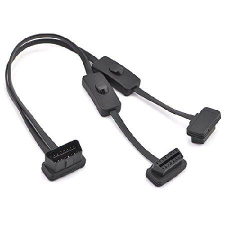 【並行輸入品】 iKKEGOL OBD2 OBDII 1 to 2 ウルトラロープロファイル 16ピ...
