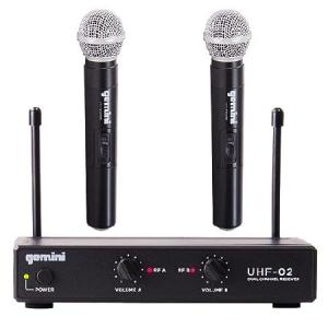 Gemini Sound UHF-02M-S34 - Dual Handheld Wireless Microphone Set Unmatched Audio Clarity for Musicians Speakers and Entertainersの商品画像