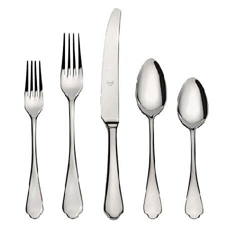 【並行輸入品】 Mepra 20ピースDolce Vitaカトラリーセット、ステンレススチール、シル...