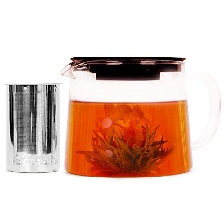 Glass Teapot with Tea Infuser - Stovetop Safe Clea...