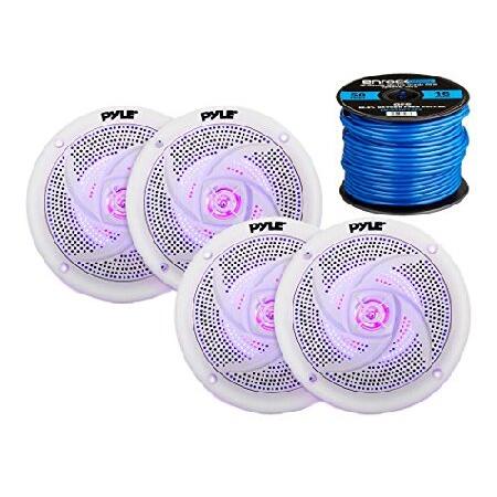【並行輸入品】 Pyle Marine 5.25インチ 2ウェイ 防水 ホワイト LED 薄型スリム...