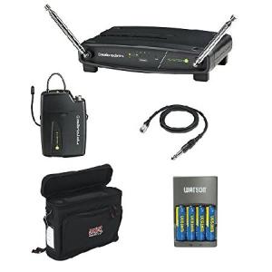 Audio-Technica ATW-901A/G System 9 VHF Wireless Unipak System with AT-GcW Guitar/Input Cable GM-1W Mobile Pack ＆ 4-Hour Rapid Charger Kitの商品画像