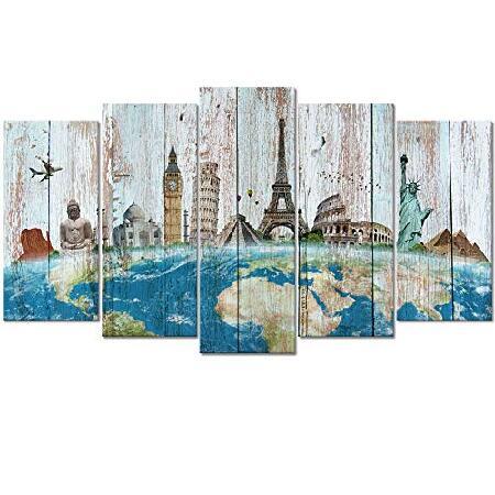 【並行輸入品】 Welmeco 大型5ピース Wonders of the World Map 絵 ...