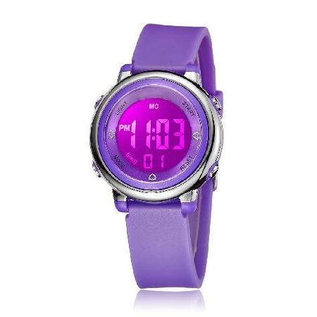 【並行輸入品】 レディースデジタル腕時計 LEDスクリーン シリコンストラップウォッチ ミリタリー ...