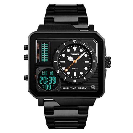 【並行輸入品】 SKMEI メンズデジタルスポーツウォッチ LEDスクエアラージフェイス アナログク...