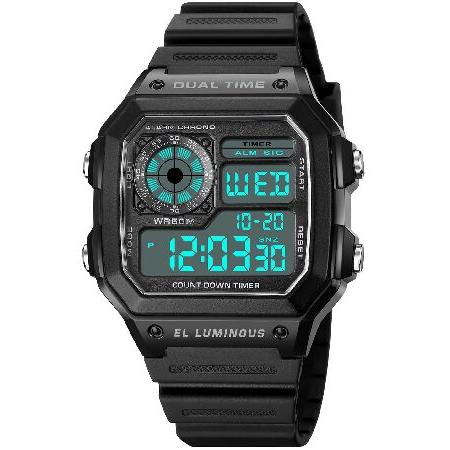 【並行輸入品】 PASOY メンズ デジタル 多機能2 タイム ラバーアラーム ストップウォッチ カ...