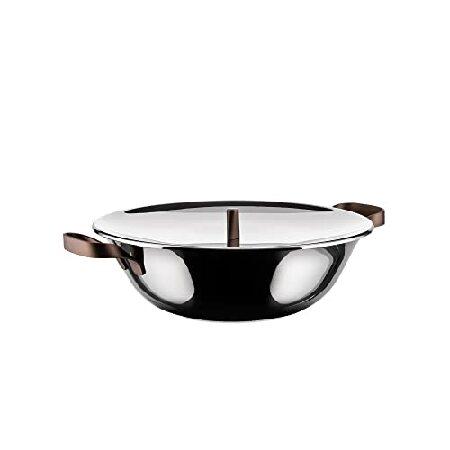 Alessi edo Wok ハンドル付き スチール ブラウン