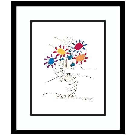 【並行輸入品】 パブロ・ピカソ作「フルール」フレーム入り壁アートプリント43.18 x 50.80c...