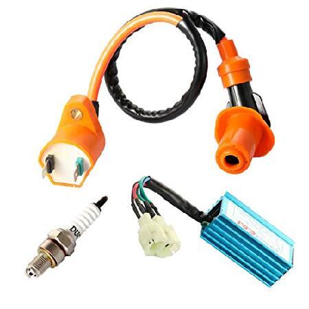 【並行輸入品】 CNCMOTOK 高性能レーシングイグニッションコイル + スパークプラグ A7TC...