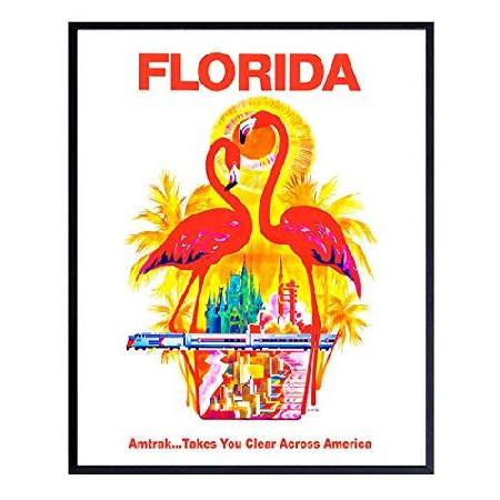 【並行輸入品】 Florida Vintage Travel Poster Art Print, W...
