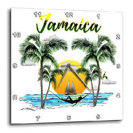 【並行輸入品】 3dRose 壁掛け時計 静音 - 25.4 cm - ジャマイカのビーチで海に沈む...