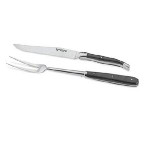 Laguiole en Aubrac 2-Piece Carving Set With Carving Fork And Carving Knife With Buffalo Horn Handleの商品画像