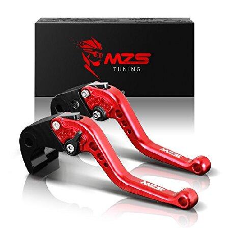 【並行輸入品】 MZS Red Motorcycle Brake Clutch Levers Adj...