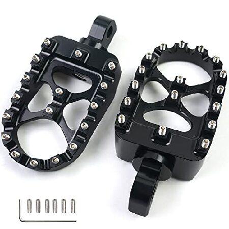 【並行輸入品】 CNC オートバイ ワイドフットペグ アルミニウム 360°ローティング 調整可能 ...