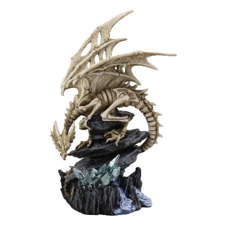 【並行輸入品】 Ebros 高さ10インチ ゴシック スケルトン ボーンドラゴン クリスタル洞窟像 ...