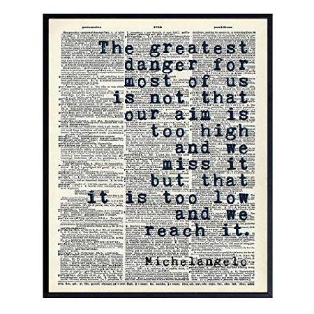 【並行輸入品】 Inspirational Michelangelo Quote, Upcycled...