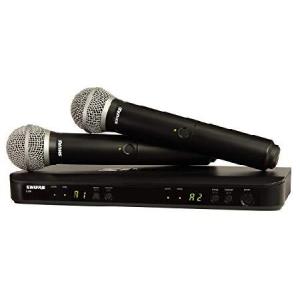 Shure BLX288/PG58 UHF Wireless Microphone System - Perfect for Church, Karaoke, Vocals - 14-Hour Battery Life, 300 ft Range | Includes (2) PG58 Handhe