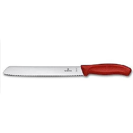 VICTORINOX(ビクトリノックス) ブレッドナイフ 21cm レッド 波刃 スイスクラシック ...