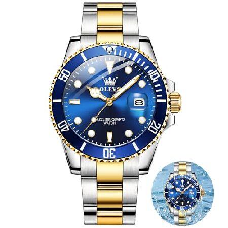 【並行輸入品】 OLEVS メンズ 41mm ケース ステンレススチール クォーツウォッチ 夜光日付...