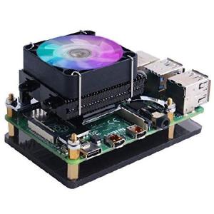 【並行輸入品】 GeeekPi Raspberry Pi 4 ファン Raspberry Pi ロープロファイル CPUクーラー RGB冷却ファンとRaspberry Piヒートシンク付き Raspberry Pi